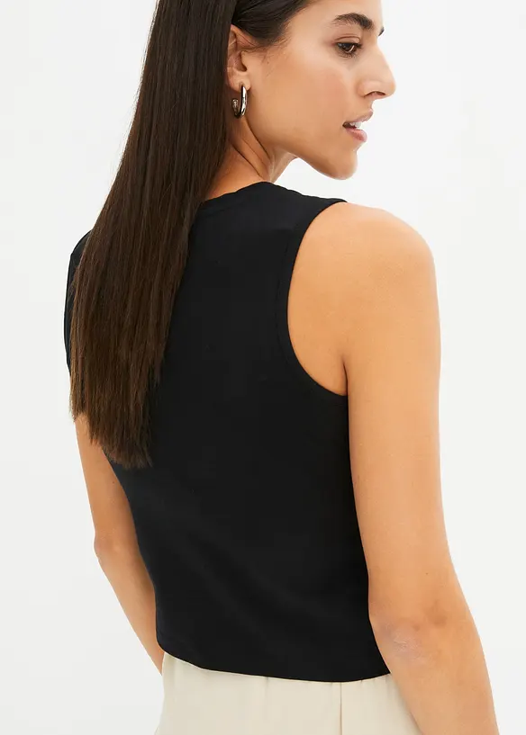 Crop top en coton extensible, bonprix