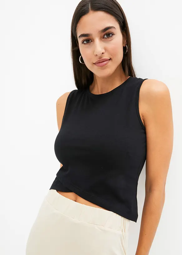 Crop top en coton extensible, bonprix