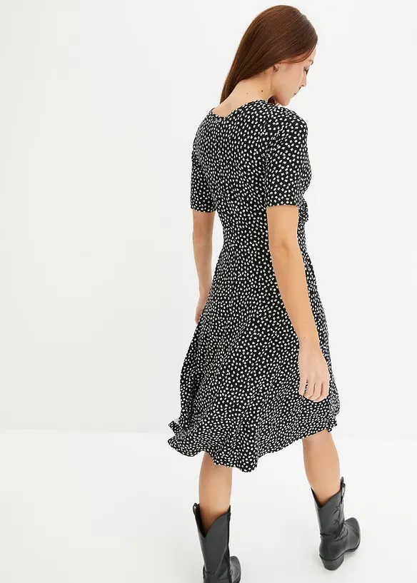 Bedrucktes Jersey-Kleid mit Drapierung, bonprix