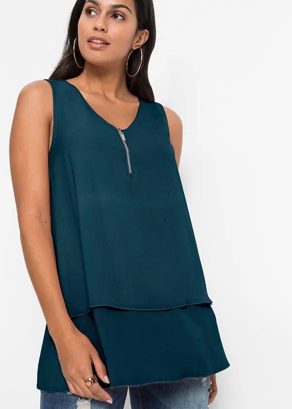 Top mit Zipper aus nachhaltige Viskose, bonprix