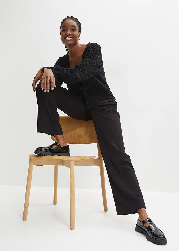 Cardigan ajour&eacute; 100% coton, bonprix