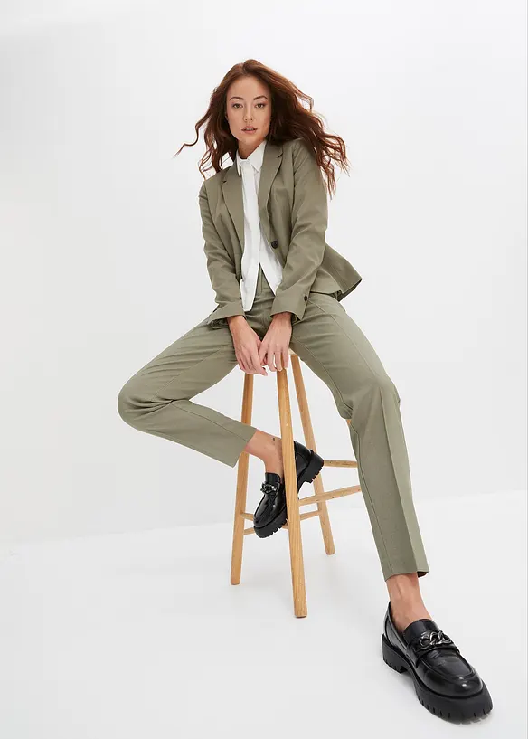 Pantalon de tailleur &agrave; pinces, bonprix