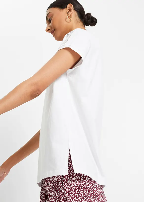 T-shirt ample avec dentelle, bonprix