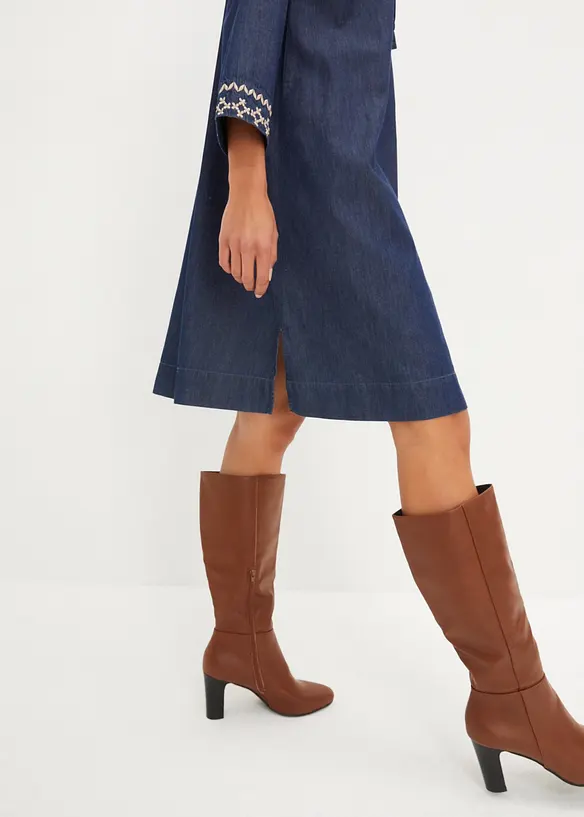 Jeanskleid mit Stickerei, bonprix