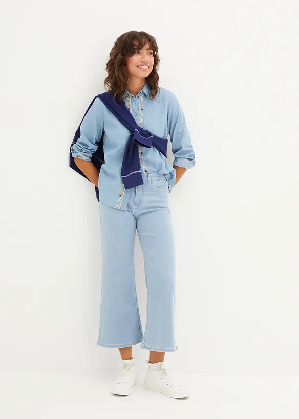 Lot de 2 corsaires en jean taille mi-haute, bonprix