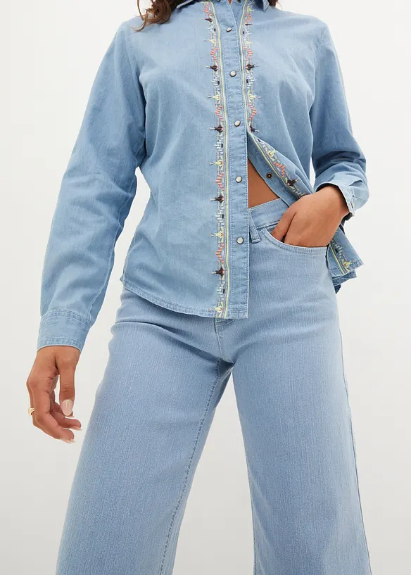 Lot de 2 corsaires en jean taille mi-haute, bonprix