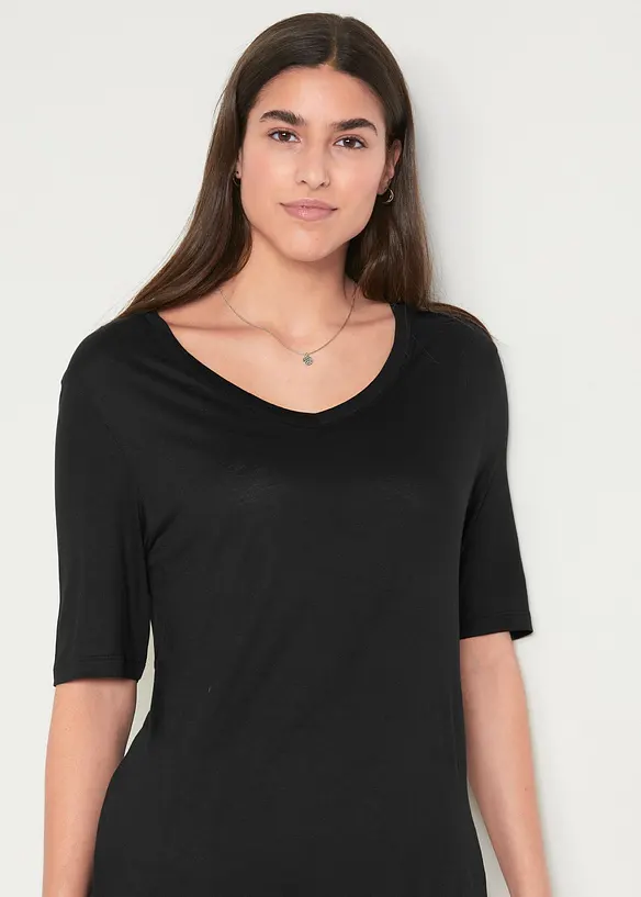 Longshirt aus softer Viskose, 2er-Pack, bonprix