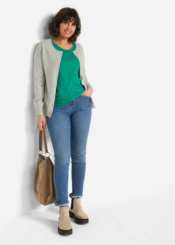 Long-Top aus reiner Baumwolle (5er Pack), bonprix