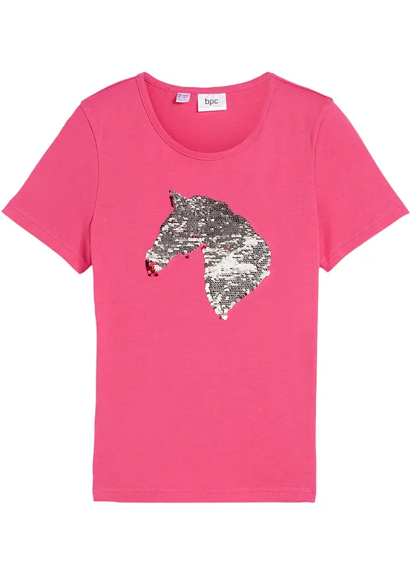 T-shirt fille &agrave; sequins r&eacute;versibles en coton, bonprix
