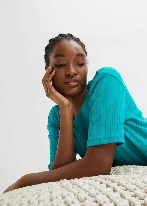 Loungewear Hausanzug aus Rippe mit Culotte, bonprix