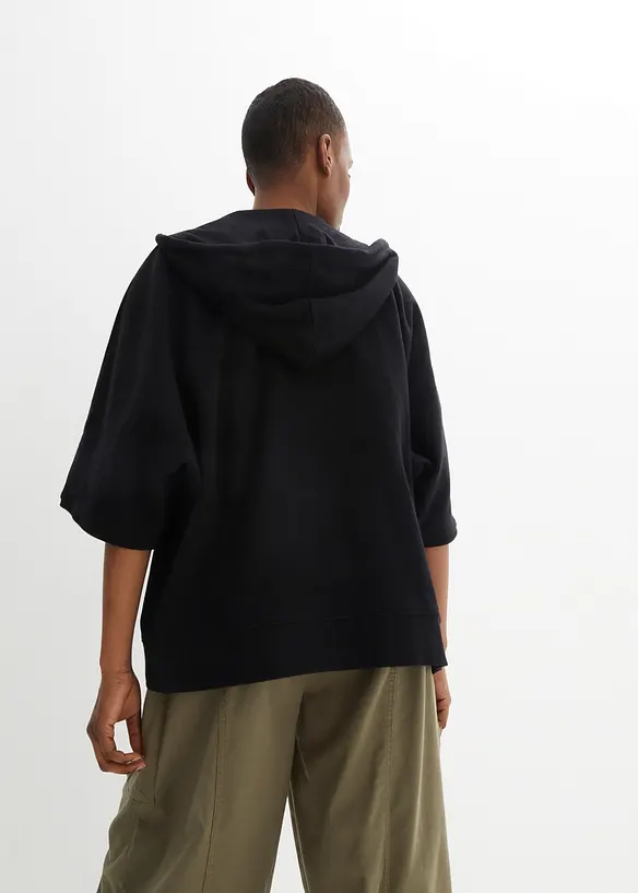 Sweat zipp&eacute; cape en coton, bonprix
