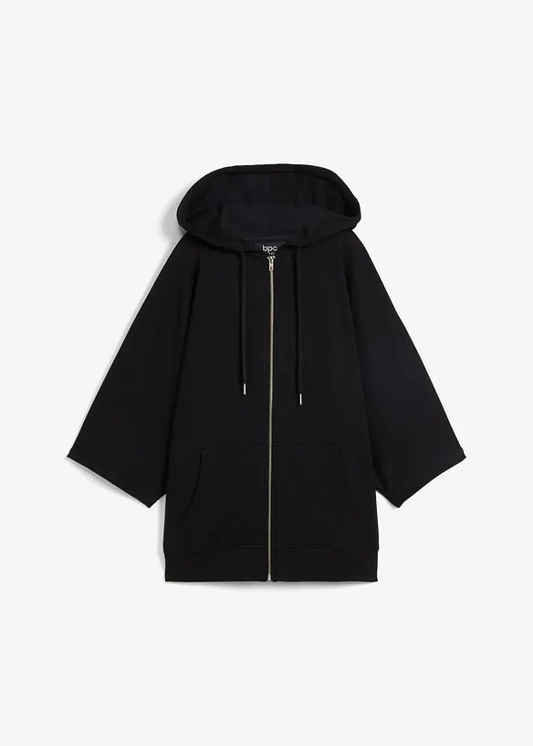 Sweat zipp&eacute; cape en coton, bonprix