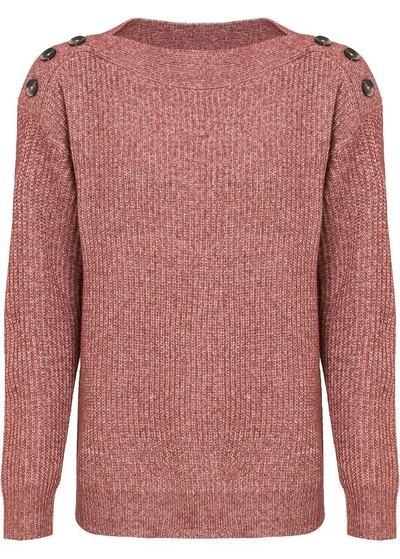 Pull oversize à boutons, bonprix