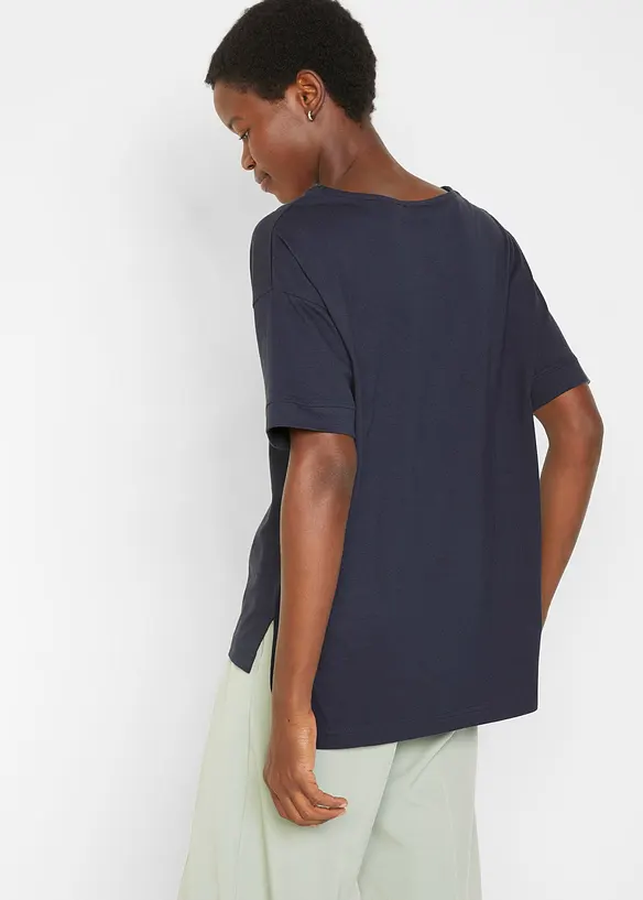 T-shirt oversize en coton avec fentes sur le côté, bonprix