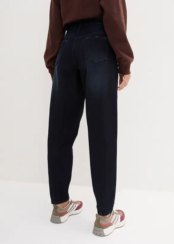 Jean barrel taille haute et élastiquée, bonprix