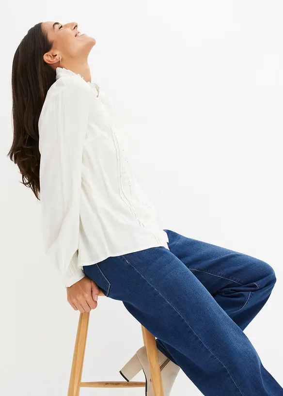 Bluse mit Lochstickerei, bonprix