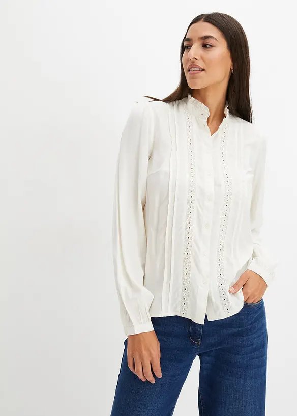 Bluse mit Lochstickerei, bonprix