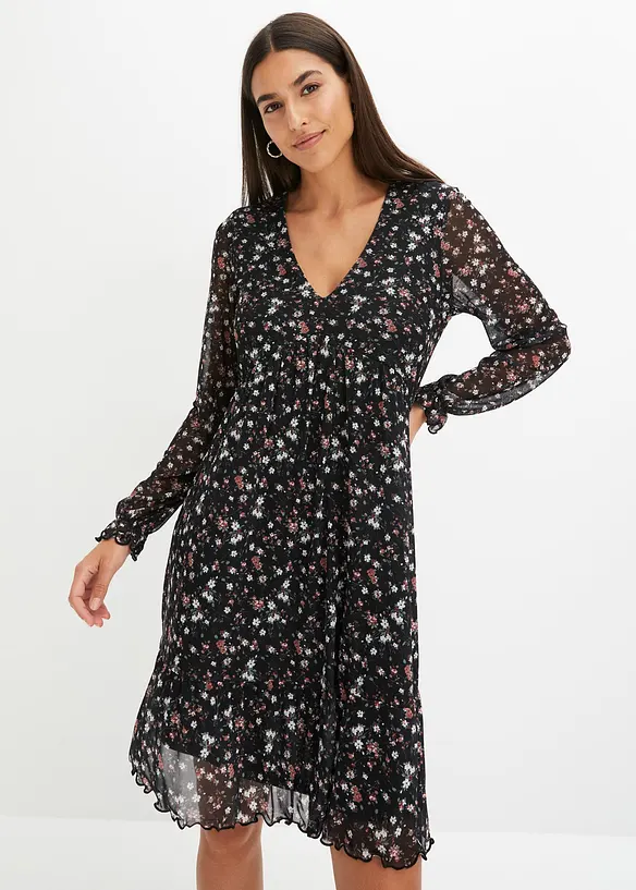 Jersey Kleid aus Mesh, bonprix
