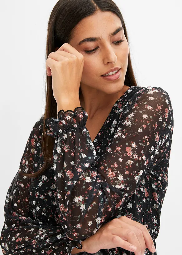 Jersey Kleid aus Mesh, bonprix