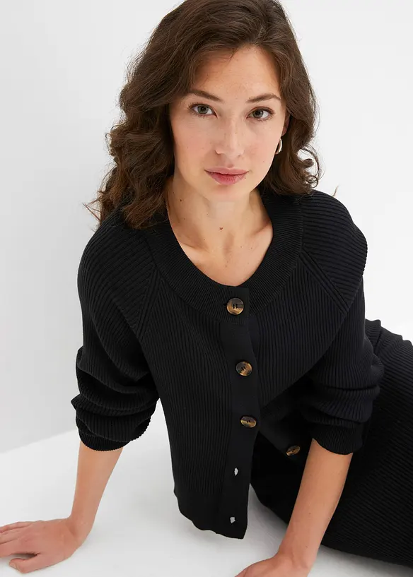Gilet en maille côtelée, bonprix