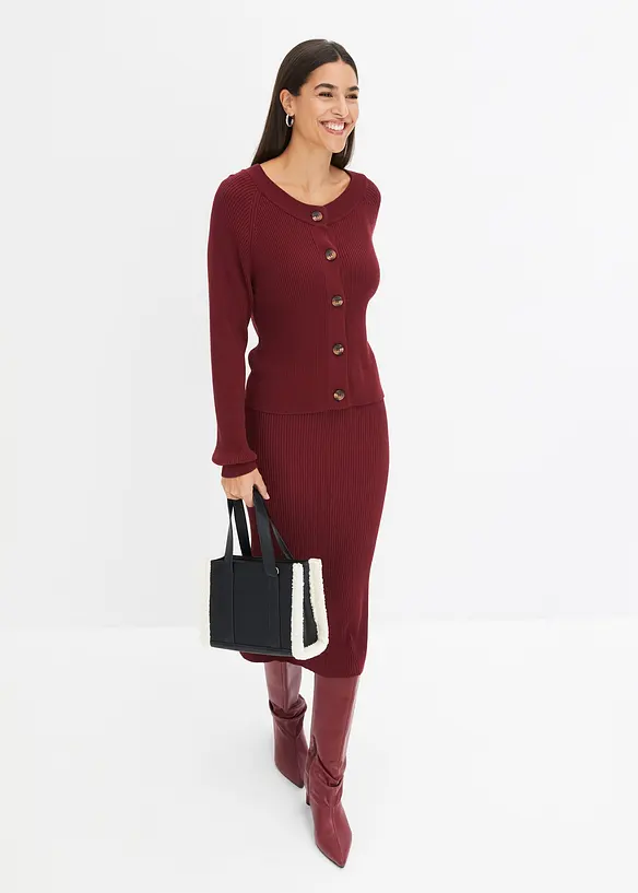 Gilet en maille côtelée, bonprix