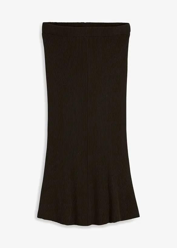 Jupe en maille de viscose mélangée côtelée, bonprix