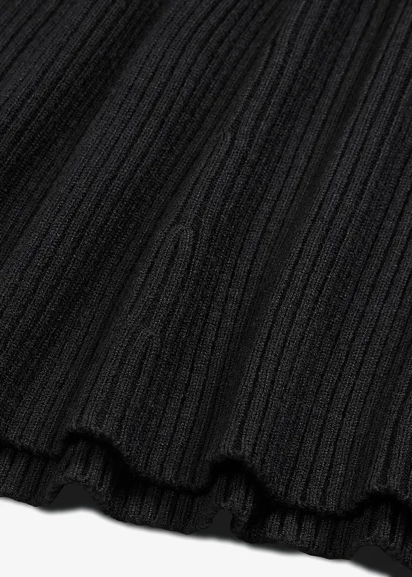 Jupe en maille de viscose mélangée côtelée, bonprix