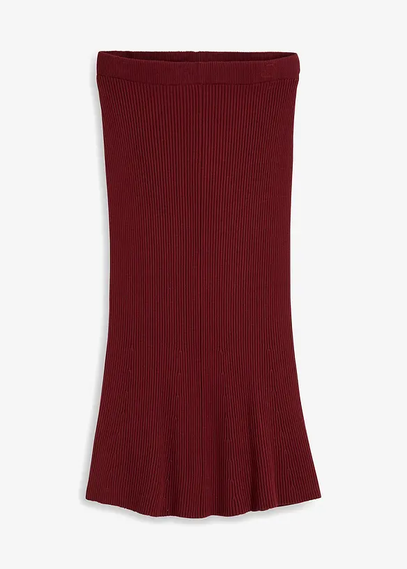 Jupe en maille de viscose mélangée côtelée, bonprix