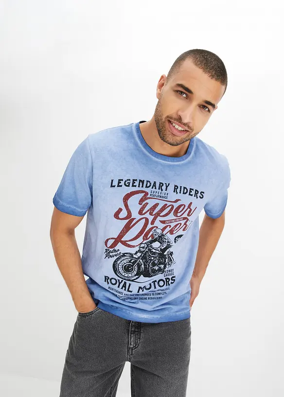 T-shirt en coton, aspect délavé, bonprix