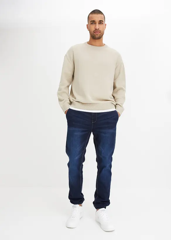 Jean jogger à taille élastiquée Regular, fuselé, bonprix