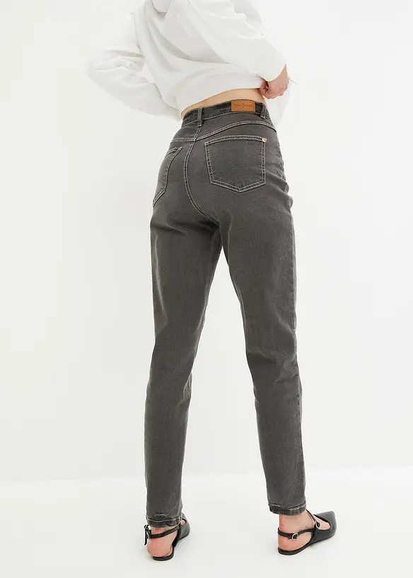 Jean mom taille haute, extensible, bonprix