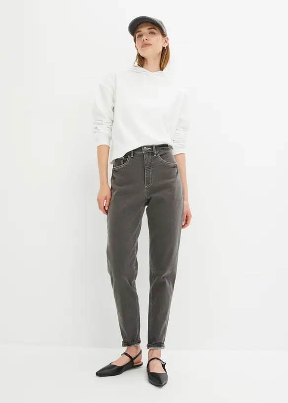 Jean mom taille haute, extensible, bonprix