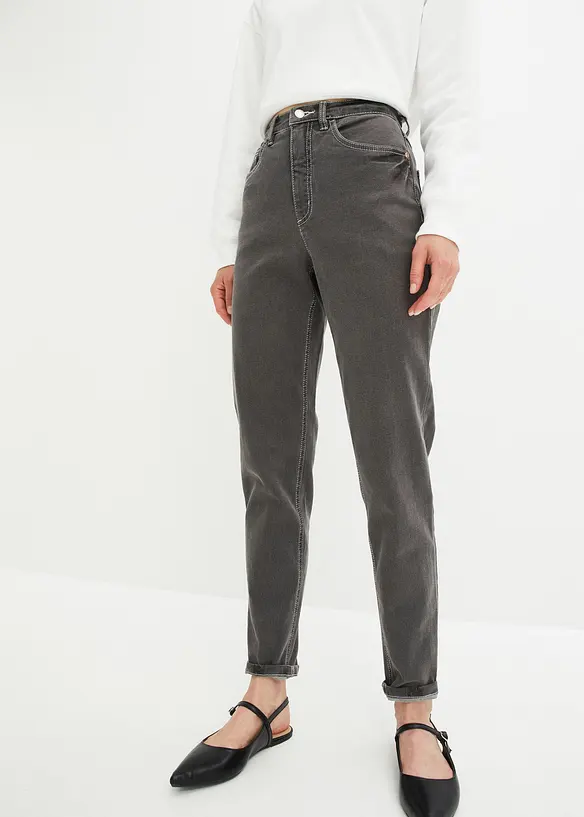 Jean mom taille haute, extensible, bonprix