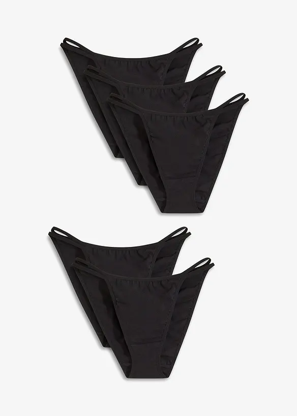 Lot de 5 mini-slips tanga, bonprix