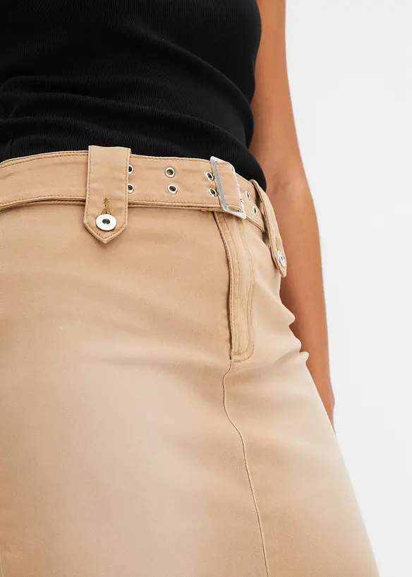 Mini jupe en jean avec ceinture (ens. 2 pces.), bonprix