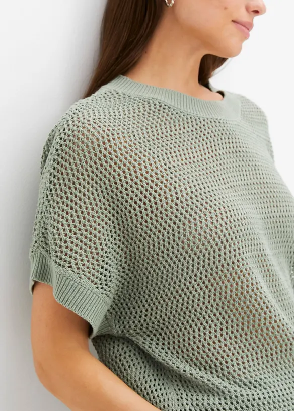 Oversize-Pullover aus Baumwoll-Mix, bonprix