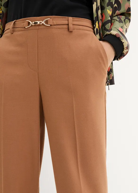 Pantalon large avec ceinture décorative, bonprix