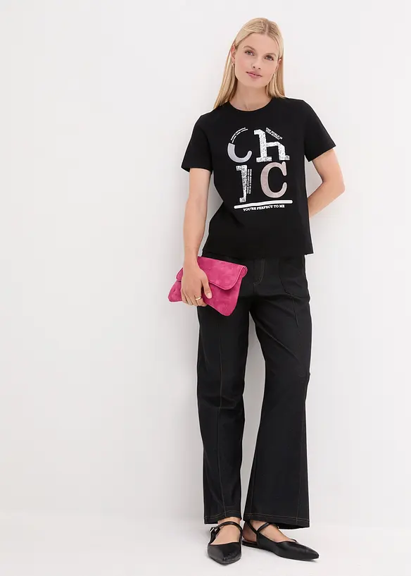 T-Shirt mit Glitzerdruck, bonprix