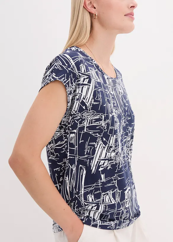 T-shirt avec imprimé esquisse, bonprix