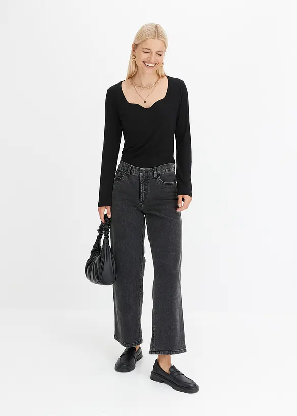Jean Wide Leg taille mi-haute, bonprix