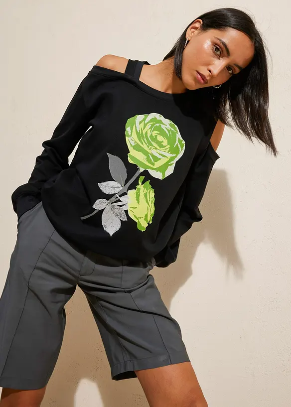 Sweat oversize à imprimé fleuri, bonprix
