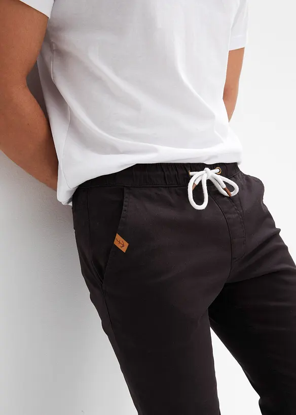 Pantalon droit stretch à taille élastiquée, Regular Fit, bonprix