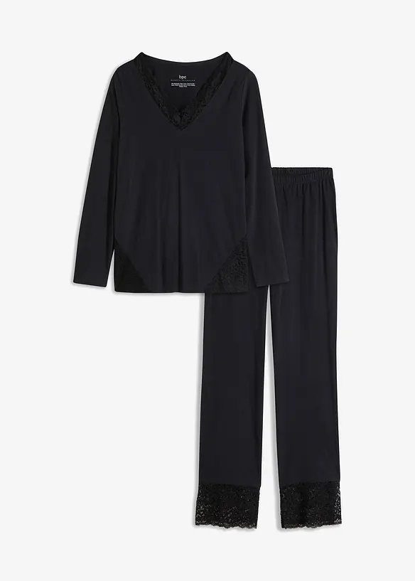 Pyjama mit zarter Spitze, bonprix