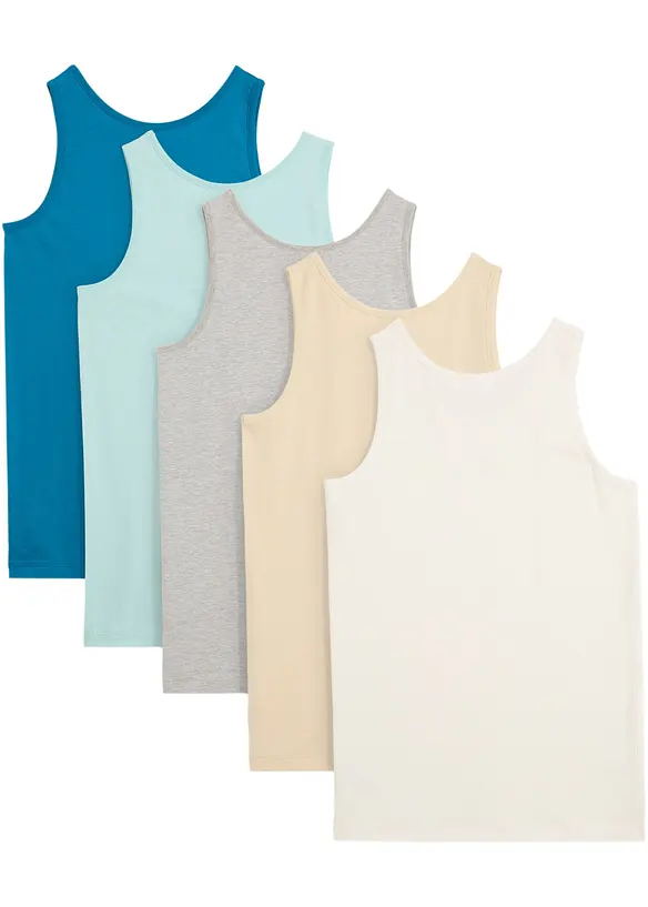 Unterhemd mit weicher Baumwolle (5er Pack), bonprix