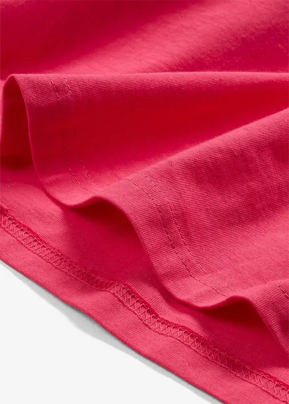 Weites Long-Shirt mit V-Ausschnitt, Kurzarm (5er Pack), bonprix