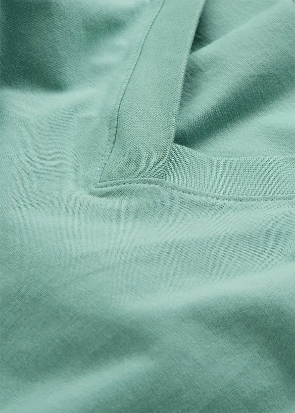 Weites Long-Shirt mit V-Ausschnitt, Kurzarm (5er Pack), bonprix