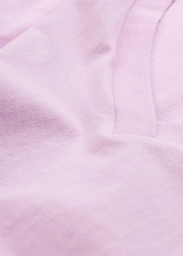 Weites Long-Shirt mit V-Ausschnitt, Kurzarm (5er Pack), bonprix