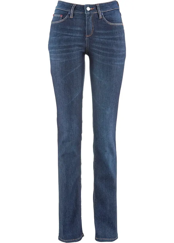 Jean droit taille mi-haute, extensible, bonprix