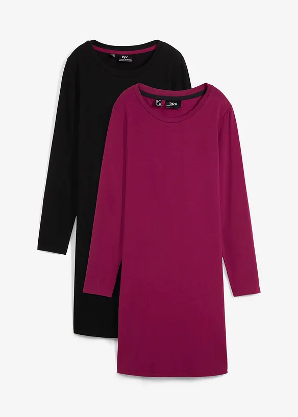 Robes en jersey coton extensible par lot de 2, bonprix