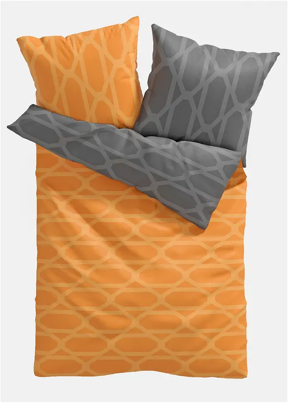 Parure de lit r&eacute;versible en coton m&eacute;lang&eacute;, bonprix